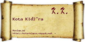 Kota Klára névjegykártya