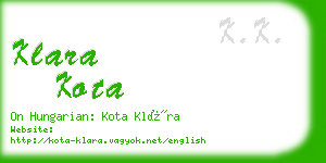 klara kota business card